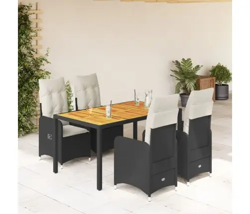 5-Osaline Aia Bistrookomplekt Patjadega, Must, Polürotang