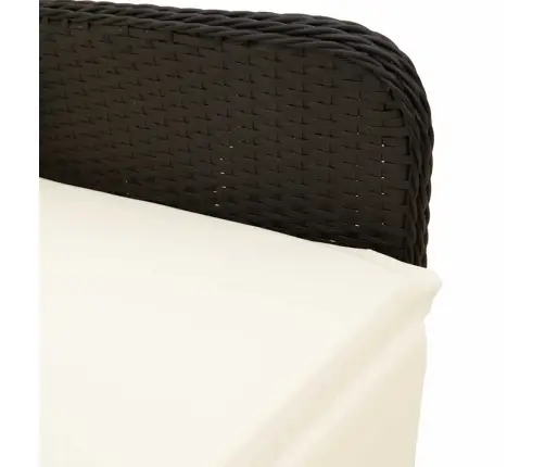 5-Daļīgs Bistro Mēbeļu Komplekts, Matrači, Melna Pe Rotangpalma Vidaxl