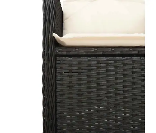 7-Osaline Aia Bistrookomplekt Patjadega, Must, Polürotang