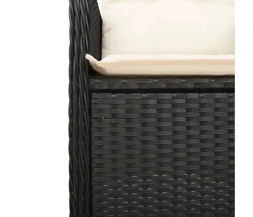 9-Osaline Aia Bistrookomplekt Patjadega, Must, Polürotang