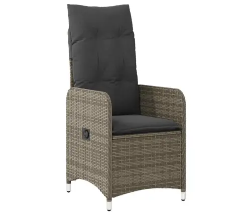 Bistro Komplektas Su Pagalvėlėmis, 7 Dalių, Pilkas, Poliratanas