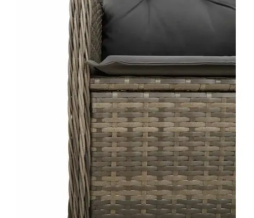 7-Daļīgs Bistro Mēbeļu Komplekts, Matrači, Pelēks Pe Vidaxl