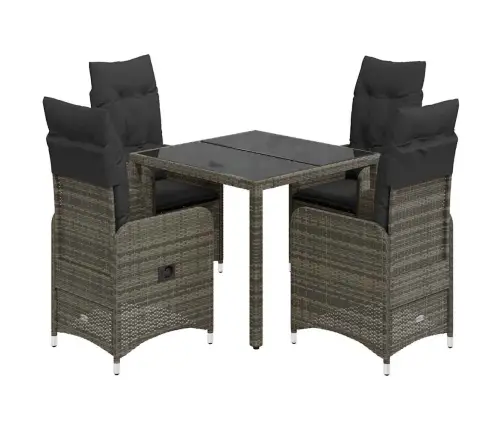 5-Osaline Aia Bistrookomplekt Patjadega, Hall, Polürotang