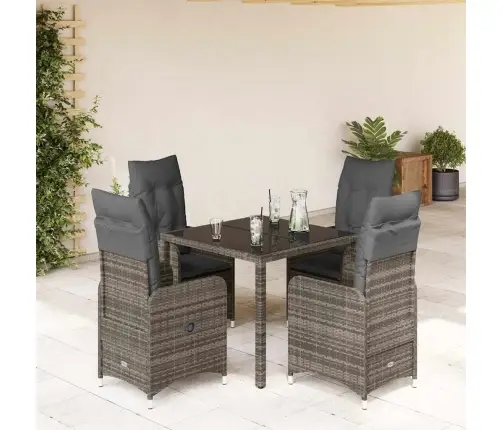 5-Osaline Aia Bistrookomplekt Patjadega, Hall, Polürotang