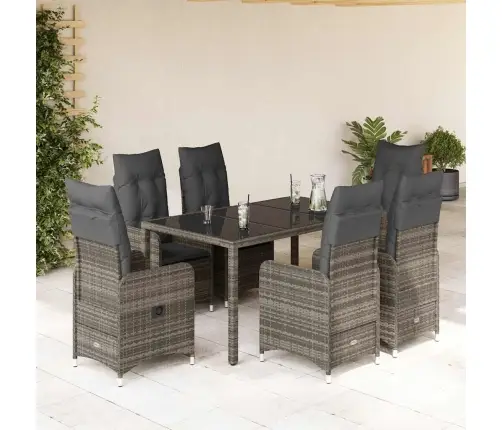 5-Osaline Aia Bistrookomplekt Patjadega, Hall, Polürotang