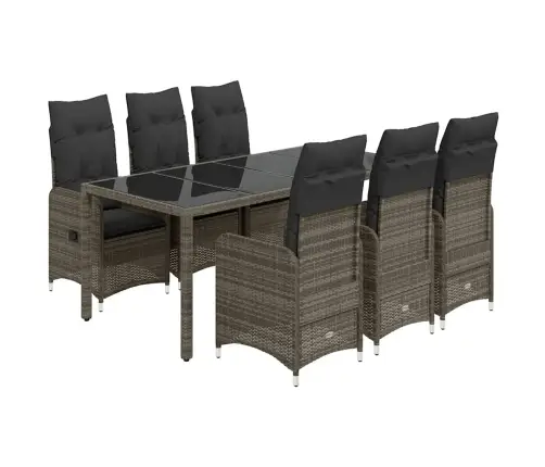 7-Osaline Aia Bistrookomplekt Patjadega, Hall, Polürotang