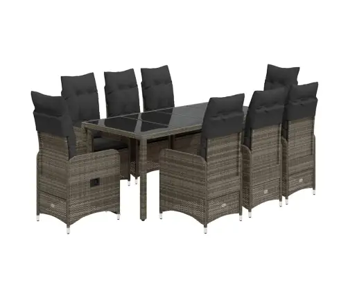 9-Osaline Aia Bistrookomplekt Patjadega, Hall, Polürotang