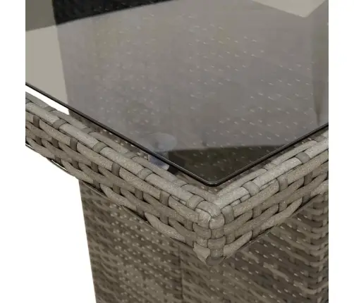 9-Daļīgs Bistro Mēbeļu Komplekts, Matrači, Pelēks Pe Vidaxl