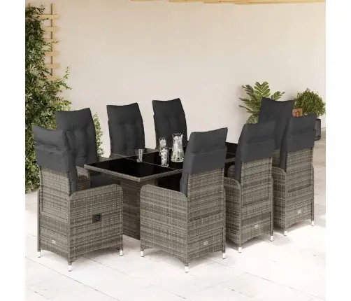 9-Osaline Aia Bistrookomplekt Patjadega, Hall, Polürotang