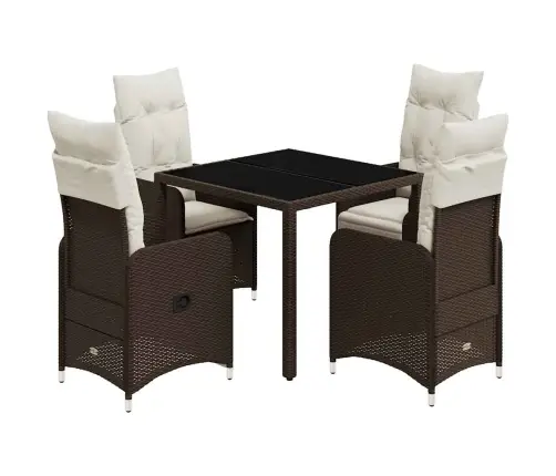 5-Osaline Aia Bistrookomplekt Patjadega, Pruun, Polürotang