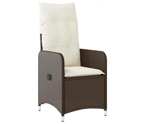 5-Daļīgs Bistro Mēbeļu Komplekts, Matrači, Brūna Pe Rotangpalma Vidaxl