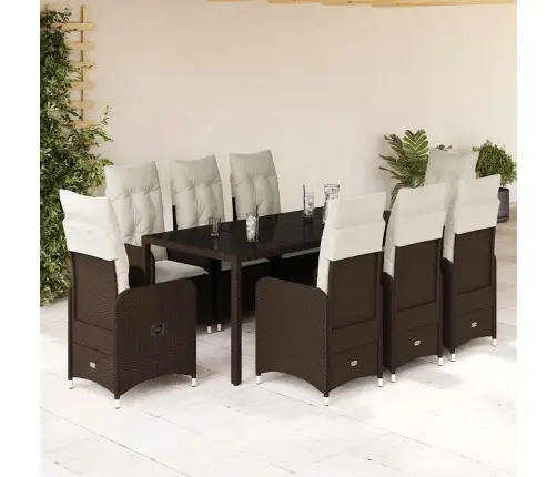 9-Osaline Aia Bistrookomplekt Patjadega, Pruun, Polürotang