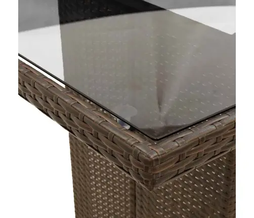 Bistro Komplektas Su Pagalvėlėmis, 9 Dalių, Rudas, Poliratanas