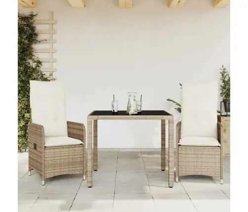 3-Osaline Aia Bistrookomplekt Patjadega, Beež, Polürotang