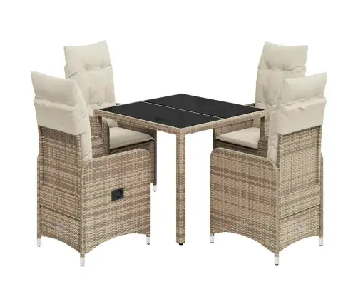 5-Osaline Aia Bistrookomplekt Patjadega, Beež, Polürotang