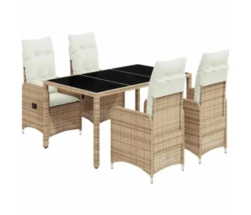 5-Osaline Aia Bistrookomplekt Patjadega, Beež, Polürotang