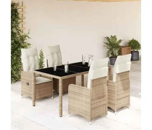 5-Osaline Aia Bistrookomplekt Patjadega, Beež, Polürotang