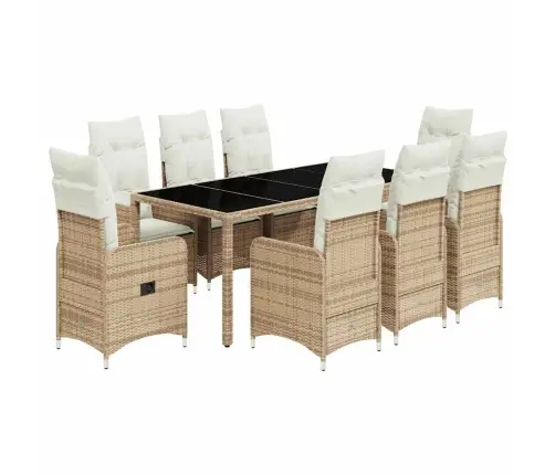 9-Osaline Aia Bistrookomplekt Patjadega, Beež, Polürotang