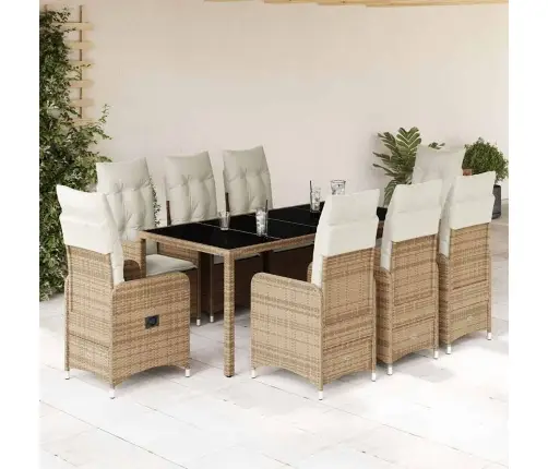 9-Osaline Aia Bistrookomplekt Patjadega, Beež, Polürotang