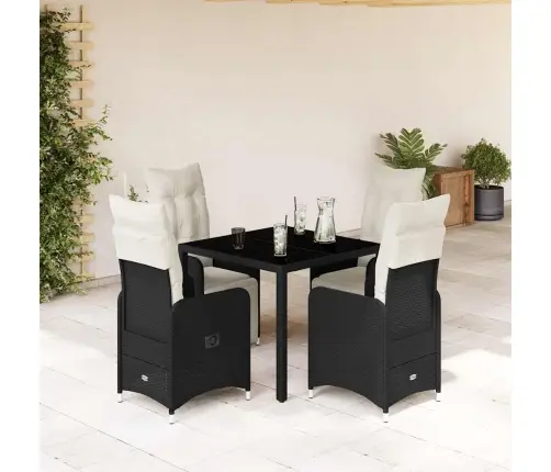 5-Osaline Aia Bistrookomplekt Patjadega, Must, Polürotang