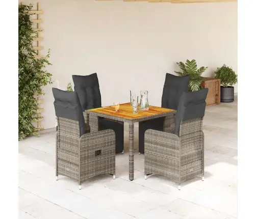 5-Osaline Aia Bistrookomplekt Patjadega, Hall, Polürotang