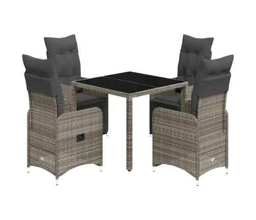 5-Osaline Aia Bistrookomplekt Patjadega, Hall, Polürotang