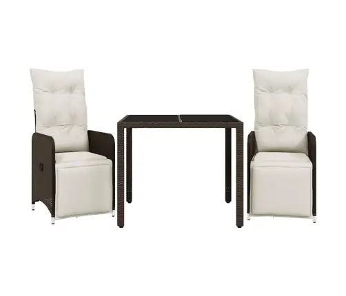 3-Osaline Aia Bistrookomplekt Patjadega, Pruun, Polürotang