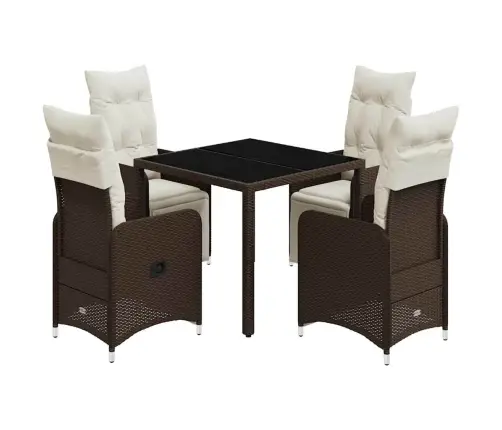 5-Osaline Aia Bistrookomplekt Patjadega, Pruun, Polürotang