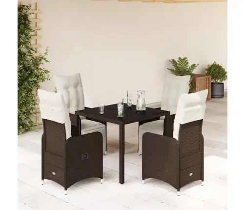 5-Osaline Aia Bistrookomplekt Patjadega, Pruun, Polürotang