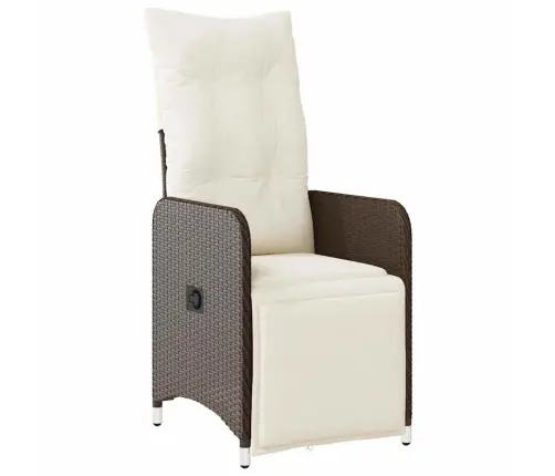 Bistro Komplektas Su Pagalvėlėmis, 9 Dalių, Rudas, Poliratanas