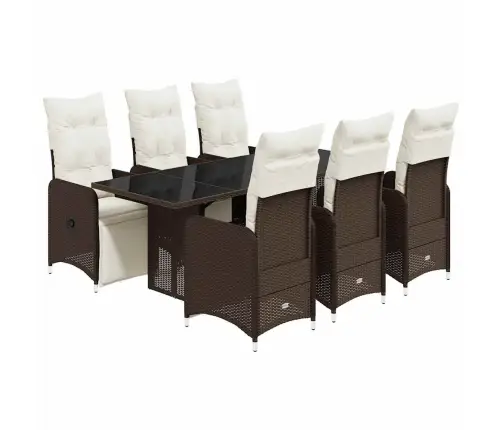 7-Osaline Aia Bistrookomplekt Patjadega, Pruun, Polürotang