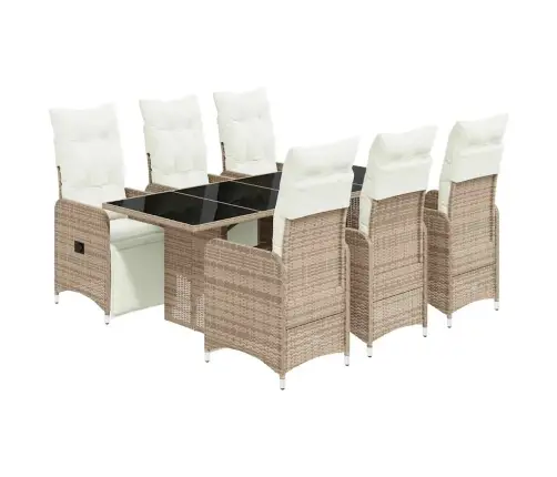 7-Daļīgs Bistro Mēbeļu Komplekts, Matrači, Brūna Pe Vidaxl