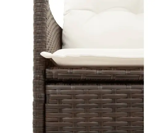 9-Daļīgs Bistro Mēbeļu Komplekts, Matrači, Brūna Pe Rotangpalma Vidaxl