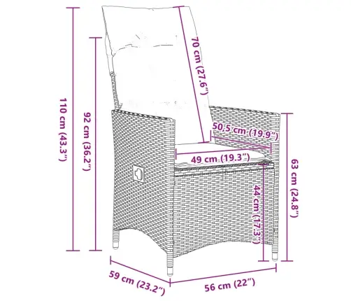 11-Osaline Aia Bistrookomplekt Patjadega, Pruun, Polürotang