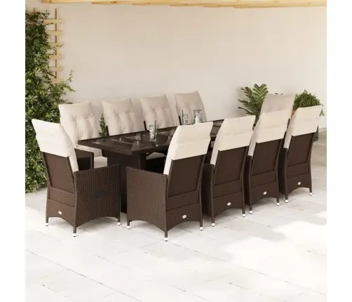 11-Osaline Aia Bistrookomplekt Patjadega, Pruun, Polürotang