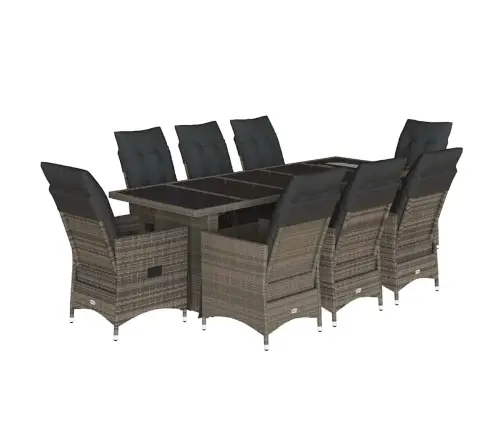 9-Osaline Aia Bistrookomplekt Patjadega, Hall, Polürotang