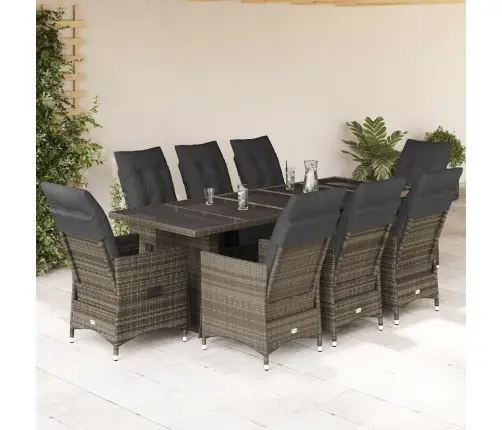 9-Osaline Aia Bistrookomplekt Patjadega, Hall, Polürotang