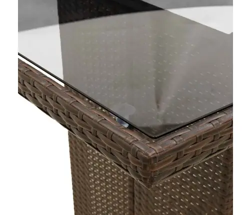 Bistro Komplektas Su Pagalvėlėmis, 11 Dalių, Rudas, Poliratanas