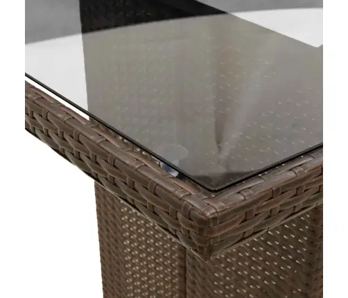 11Daļīgs Bistro Mēbeļu Komplekts, Matrači, Brūna Pe Rotangpalma Vidaxl