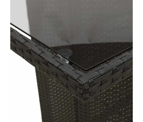 9-Osaline Aia Bistrookomplekt Patjadega, Must, Polürotang