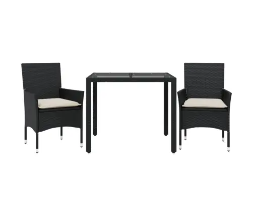 Sodo Komplektas, 3 Dalių, Juodas, Poliratanas Ir Stiklas