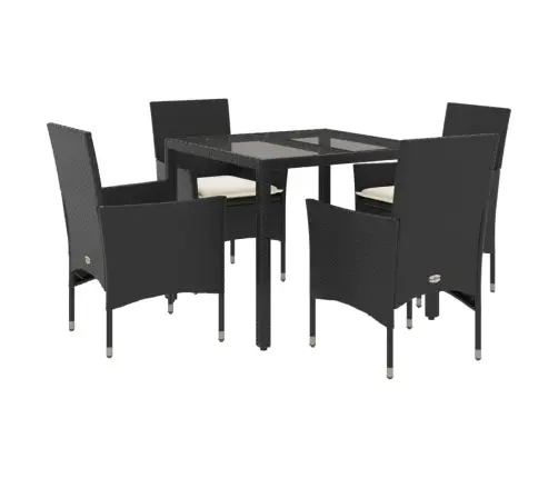 Sodo Komplektas, 5 Dalių, Juodas, Poliratanas Ir Stiklas