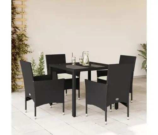 Sodo Komplektas, 5 Dalių, Juodas, Poliratanas Ir Stiklas