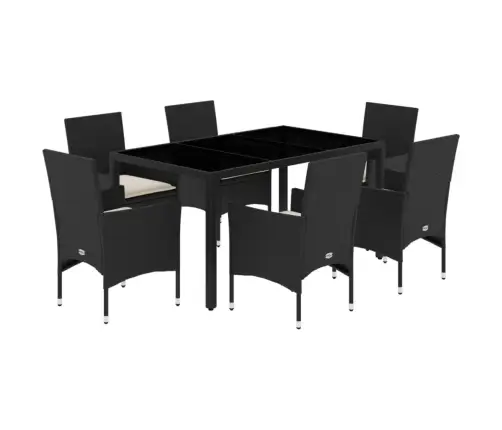 Sodo Komplektas, 7 Dalių, Juodas, Poliratanas Ir Akacija