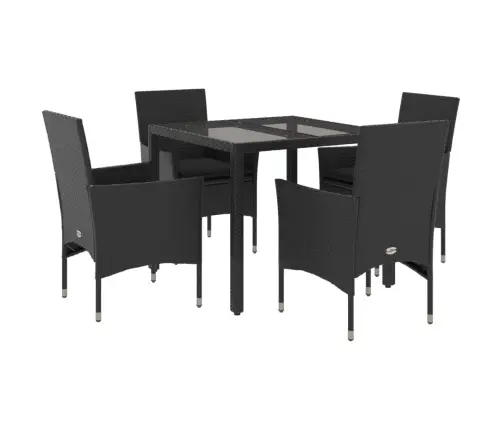 Sodo Komplektas, 5 Dalių, Juodas, Poliratanas Ir Stiklas