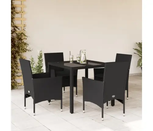 Sodo Komplektas, 5 Dalių, Juodas, Poliratanas Ir Stiklas