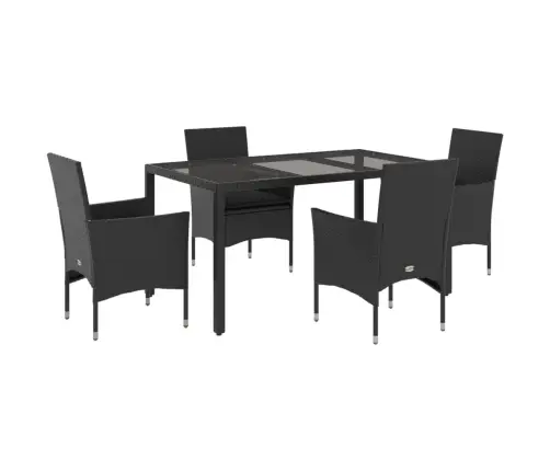 5-Daļīgs Dārza Mēbeļu Komplekts, Matrači, Melna Pe Rotangpalma Vidaxl