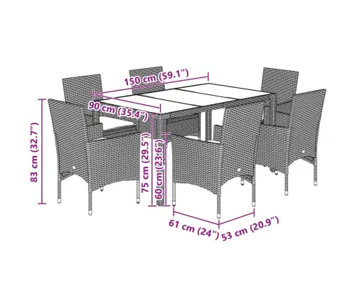5-Daļīgs Dārza Mēbeļu Komplekts, Matrači, Melna Pe Rotangpalma Vidaxl