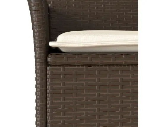 5-Osaline Aiamööbli Komplekt Patjadega, Pruun, Polürotang/Klaas