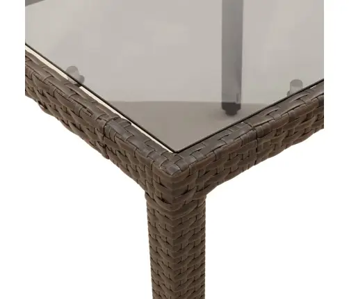 5-Osaline Aiamööbli Komplekt Patjadega, Pruun, Polürotang/Klaas